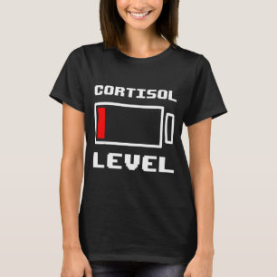 Grappig laag batterij cortisol niveau loopt ten ei t-shirt