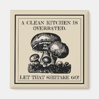 Grappig laat die shiitake gaan paddenstoel woordsp magneet