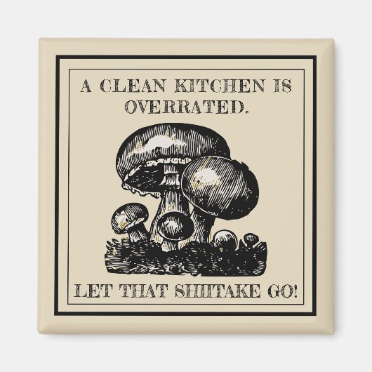 Grappig laat die shiitake gaan paddenstoel woordsp magneet (Voorkant)