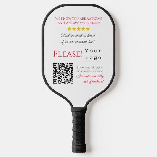 Grappig laat een review hostel hotel business logo pickleball paddle (Voorkant)