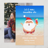 Grappig "Laat het sneeuwen" Florida Beach Santa Ch Feestdagenkaart (Voorkant / Achterkant)