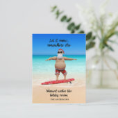 Grappig Laat Het Sneeuwen Florida Santa Surfing Ho Feestdagenkaart (Staand voorkant)