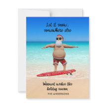 Grappig Laat Het Sneeuwen Florida Santa Surfing Ho