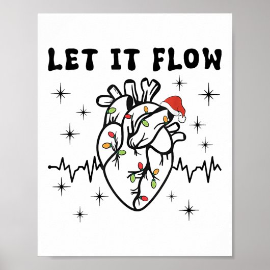 Grappig Laat Het Stromen Anatomie Hart Hartverplee Poster (Voorkant)