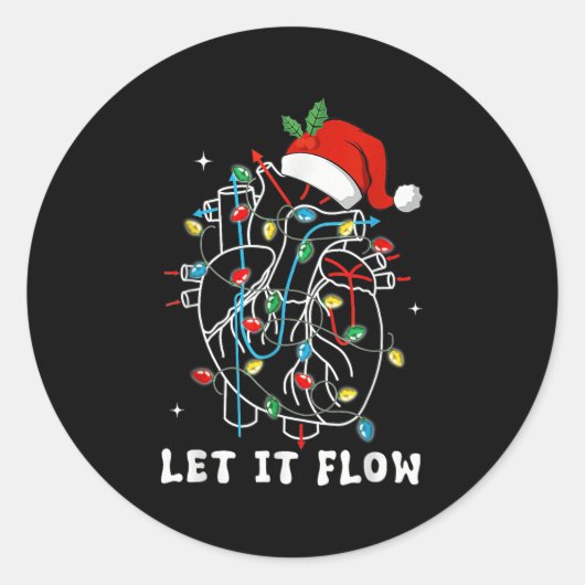 Grappig Laat Het Stromen Anatomie Hart Hartverplee Ronde Sticker (Voorkant)