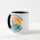 Grappig "Laat Me Met Rust" Retro Skelet Sarcasme Mok (Voorkant links)