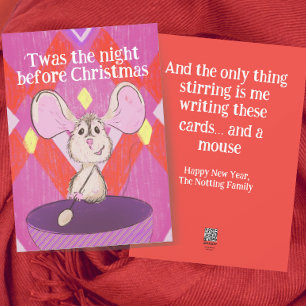 Grappig laat na Kerstmis Nieuwjaar kaart