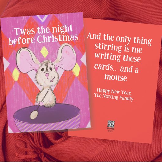 Grappig laat na Kerstmis Nieuwjaar kaart