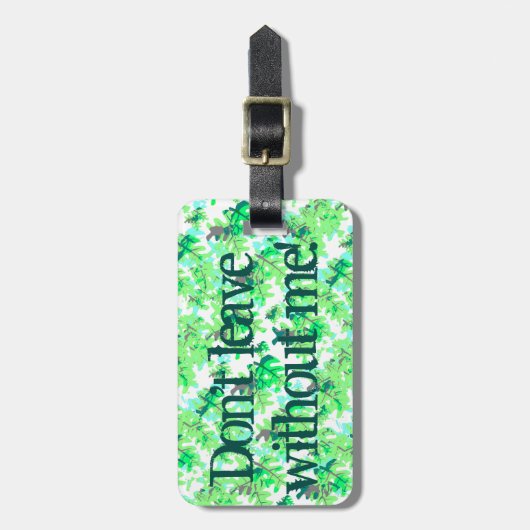 Grappig, laat niet zonder mij het groene lederen p bagagelabel (Voorkant verticaal)