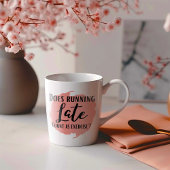 Grappig laat rennen koffiemok