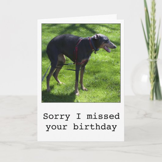 Grappig laat verjaardagshond wenskaart kaart (Voorkant)