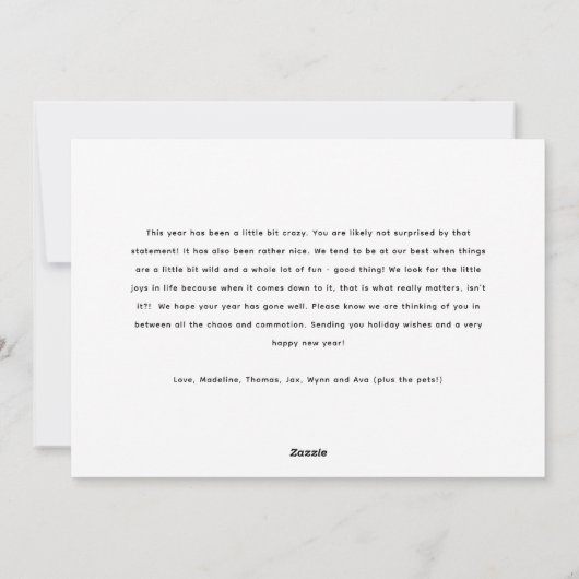 Grappig laat vrolijk kerst familie foto feestdagenkaart (Achterkant)