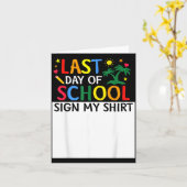 Grappig Laatste Schooldag Bord Handtekening Afstud Kaart (Gele Bloem)