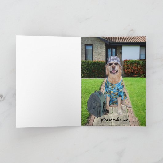 Grappig Lab Bon Voyage voor cruise. Kaart (Binnen)