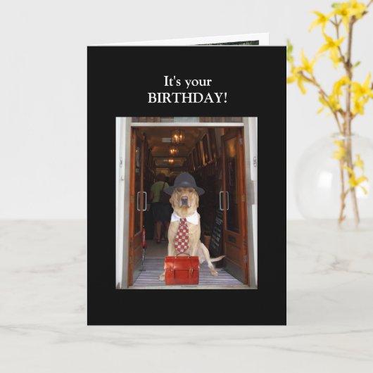 Grappig Lab Mannelijke Verjaardag Kaart (Gele Bloem)