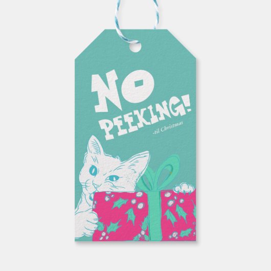 grappig label voor kerstmis - editable tekst cadeaulabel (Achterkant)