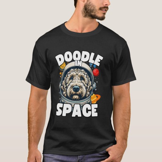 Grappig Labradoodle Ruimte Ontwerp Labradoodle Lie T-shirt (Voorkant)