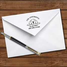 Grappig labrador familienaam retouradres zelfinktende stempel