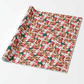 Grappig Labrador Kerstpatroon Cadeaupapier (Uitgerold)
