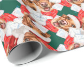 Grappig Labrador Kerstpatroon Cadeaupapier (Rol Hoek)