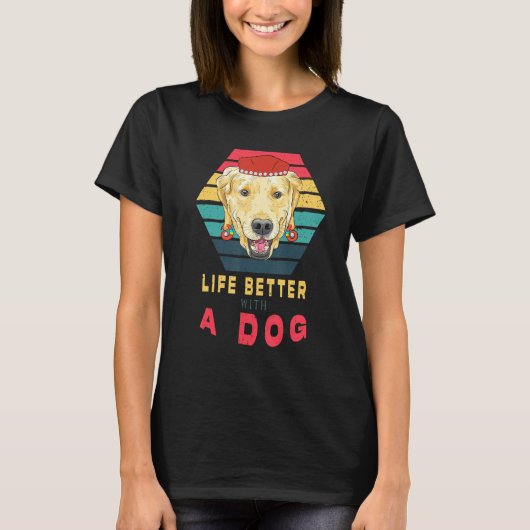 Grappig labrador Retriever leven beter met een hon T-shirt (Voorkant)