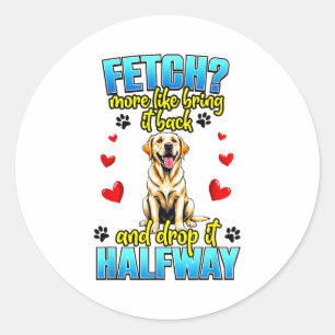 Grappig Labrador Retriever-ontwerp voor hondenbezi Ronde Sticker