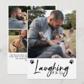 Grappig lachen helemaal huisdier vijf foto feestdagenkaart (Voorkant / Achterkant)