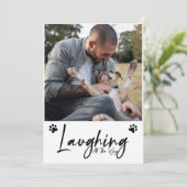 Grappig lachen helemaal huisdier vijf foto feestdagenkaart (Staand voorkant)