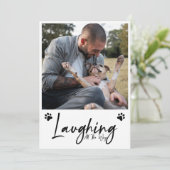 Grappig lachen helemaal huisdier vijf foto feestdagenkaart (Staand voorkant)