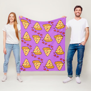 Grappig lachen pizza patroon paarse kinder meid jo fleece deken