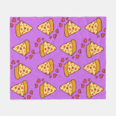 Grappig lachen pizza patroon paarse kinder meid jo fleece deken (Voorkant (Horizontaal))