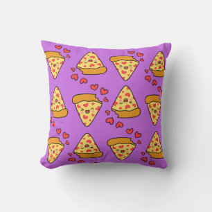 Grappig lachen pizza patroon paarse kinder meid jo kussen