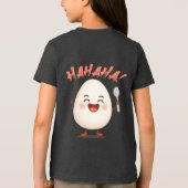 Grappig Lachend Ei Cartoon Jongeren Tri-Blend T-sh Shirt (Achterkant)