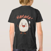 Grappig Lachend Ei Cartoon Jongeren Tri-Blend T-sh Shirt (Achterkant)