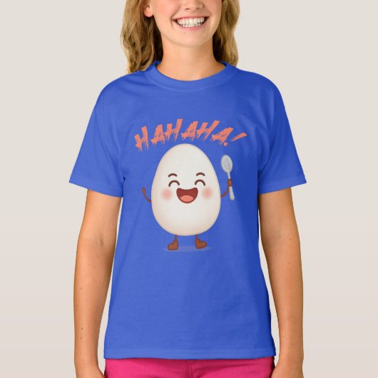 Grappig Lachend Ei Cartoon Meisjes T-shirt | Schat (Voorkant)