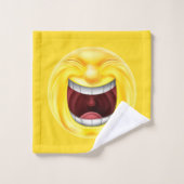 Grappig Lachend Emoji Gezicht Bad Handdoek (Wasdoekje)
