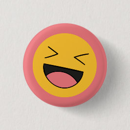 Grappig Lachend Emoji Gezicht Ronde Button 3,2 Cm