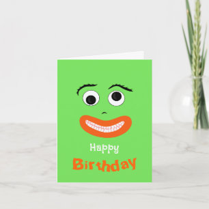 Grappig lachend gezicht feestdagen kaart