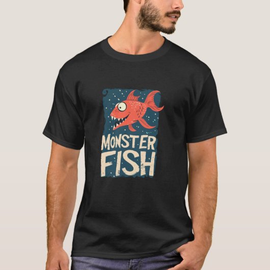 Grappig lachend monster vissenpak t-shirt (Voorkant)
