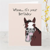 Grappig Lachend Paard Wordt oud humor Kaart (Gele Bloem)