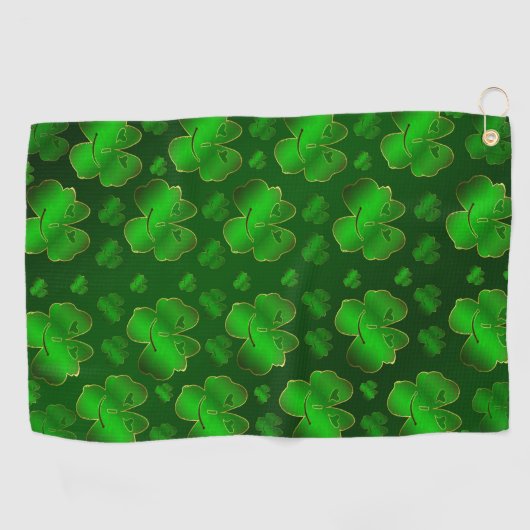 grappig, lachend, shamrocks, groene, smakelijke da golfhanddoek (Horizontaal)