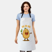 Grappig Lachende Aardappel Schort (Gedragen)