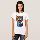 Grappig - Lachkat - T-shirt (Voorkant volledig)
