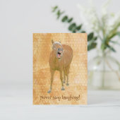 Grappig lachpaard, op maat briefkaart (Staand voorkant)