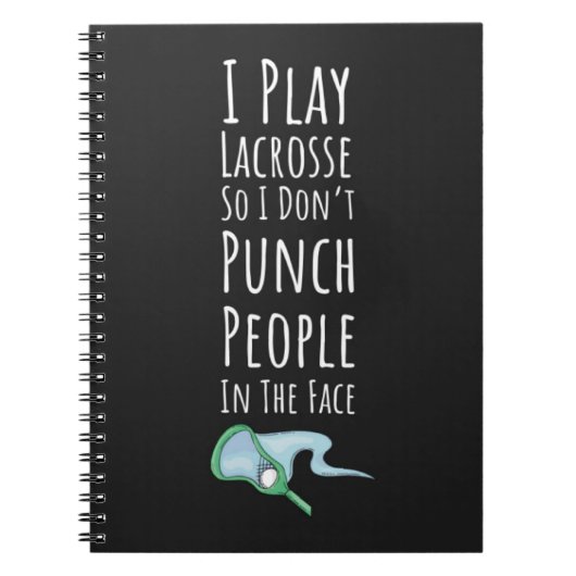 Grappig Lacrosse Cadeau Middelbare School Universi Notitieboek (Voorkant)