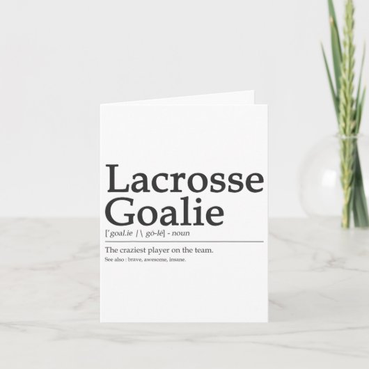 Grappig Lacrosse Goalie Definitie Quote Cool Manne Kaart (Voorkant)