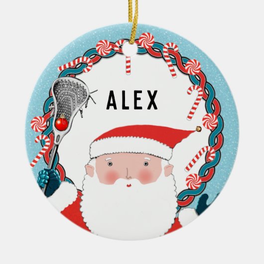 Grappig Lacrosse Keramiek Sieraad Keramisch Ornament (Voorkant)