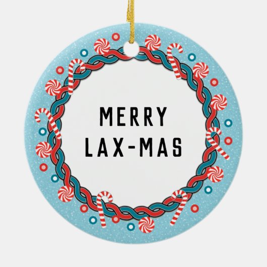 Grappig Lacrosse Keramiek Sieraad Keramisch Ornament (Achterkant)