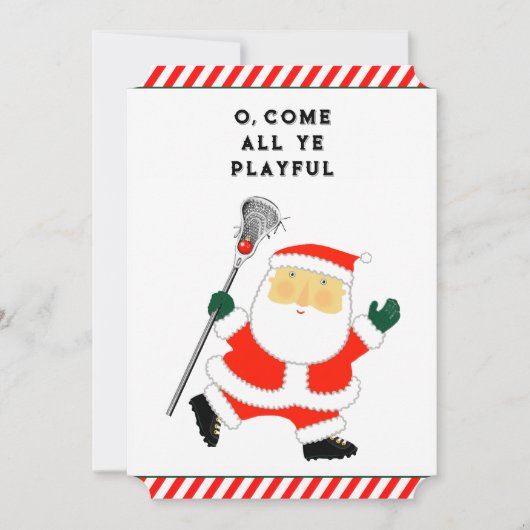 Grappig Lacrosse Kerstmis Feestdagenkaart (Voorkant)