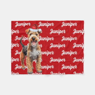 Grappig Lakeland Terrier Hondennaam Patroon Kerstm Fleece Deken